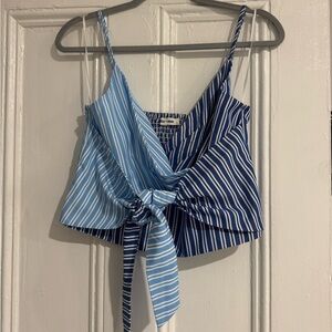 Day + Moon Striped Blue and White Women's Top